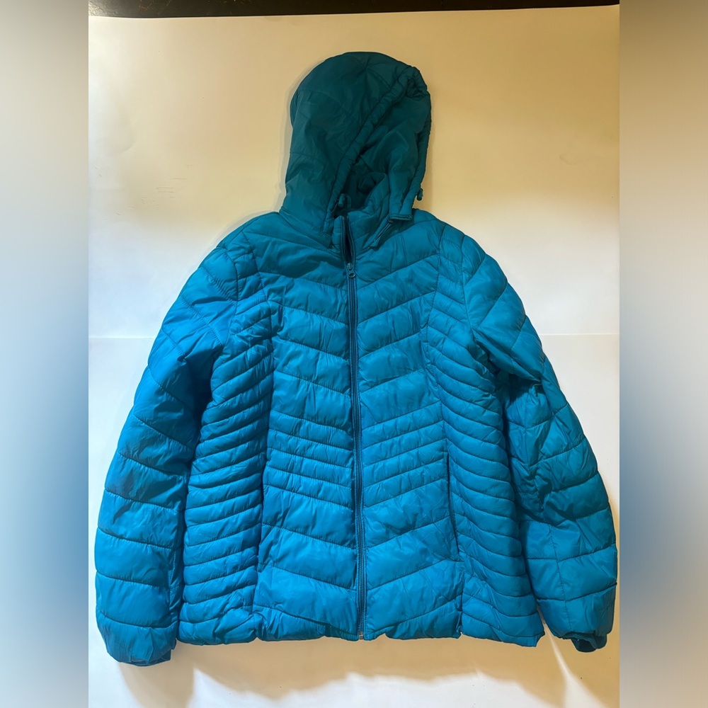 Xersion Teal Hooded Puffer Jacket for Kids